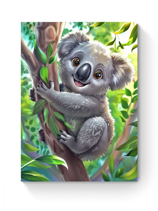 Алмазная мозаика на подрамнике «Крошка коала» 35x25 см