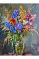 Алмазная мозаика без подрамника «Букет с ирисами» 40x30 см