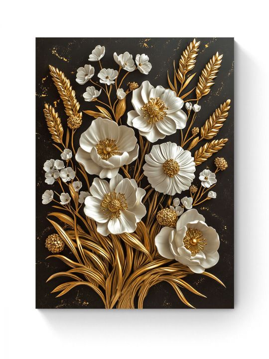 Алмазная мозаика на подрамнике «Золотой колос» 70x50 см, 50 цветов