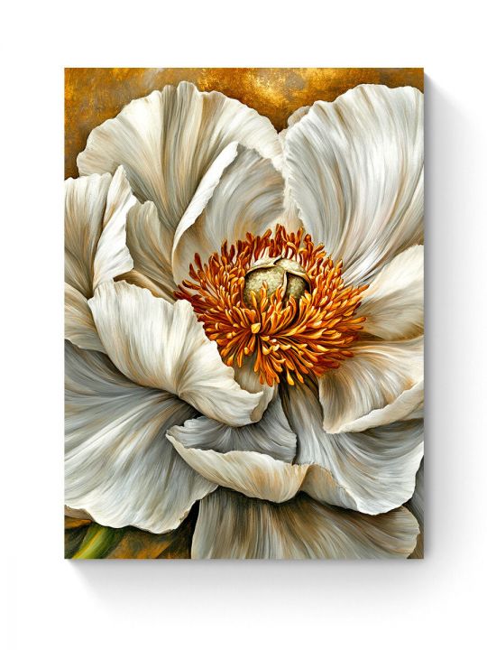 Алмазная мозаика на подрамнике «Белый пион» 50x40 см