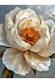 Алмазная мозаика без подрамника «Белый цветок» 50x40 см