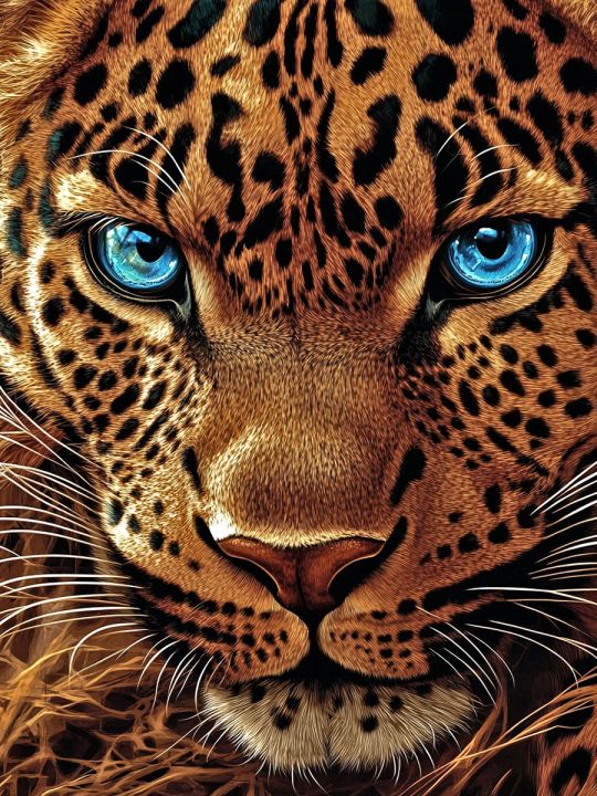 Алмазная мозаика без подрамника «Леопард» 25x20 см