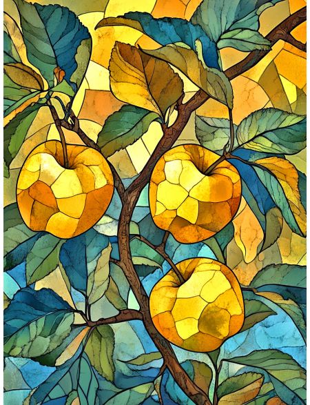 Алмазная мозаика без подрамника «Золотое яблоко» 40x30 см