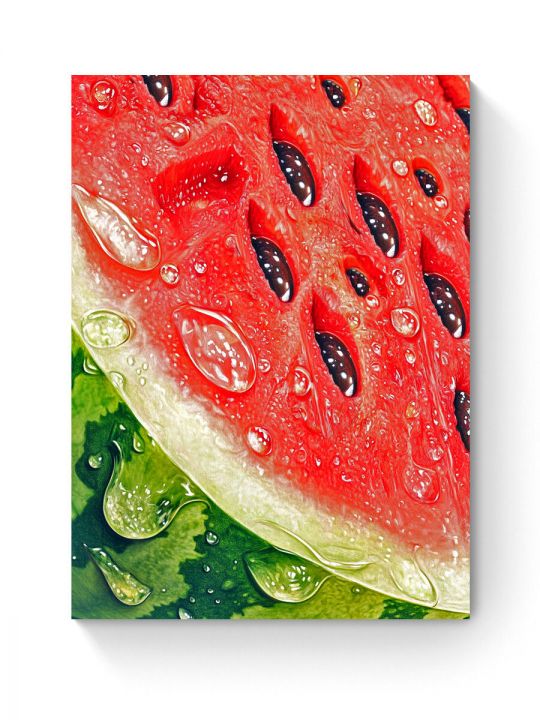 Алмазная мозаика на подрамнике «Сочный арбуз» 50x40 см