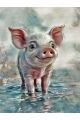 Алмазная мозаика без подрамника «Хрюшка» 35x25 см
