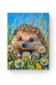 Алмазная мозаика на подрамнике «Ёжик на полянке» 35x25 см, 40 цветов