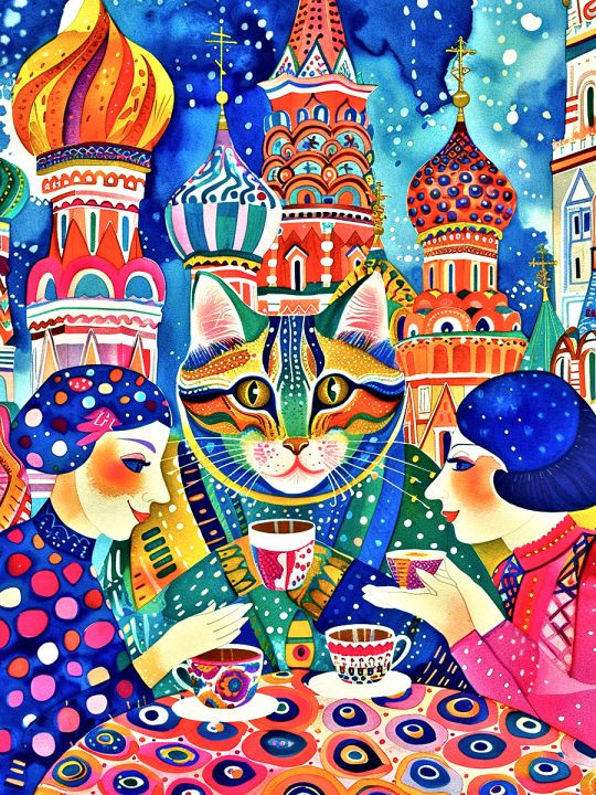 Алмазная мозаика без подрамника «Мурлыка» 50x40 см