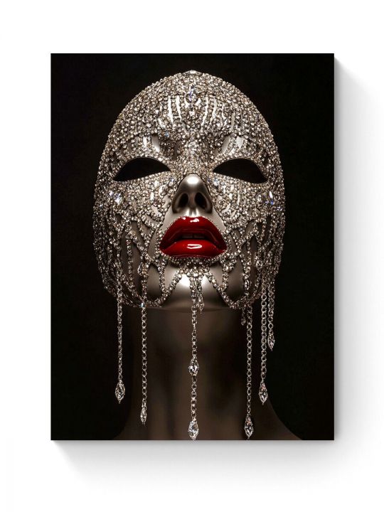 Алмазная мозаика на подрамнике «Маска из страз» 40x30 см, 50 цветов