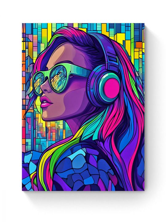 Алмазная мозаика на подрамнике «Кислотный стайл» 50x40 см, 50 цветов