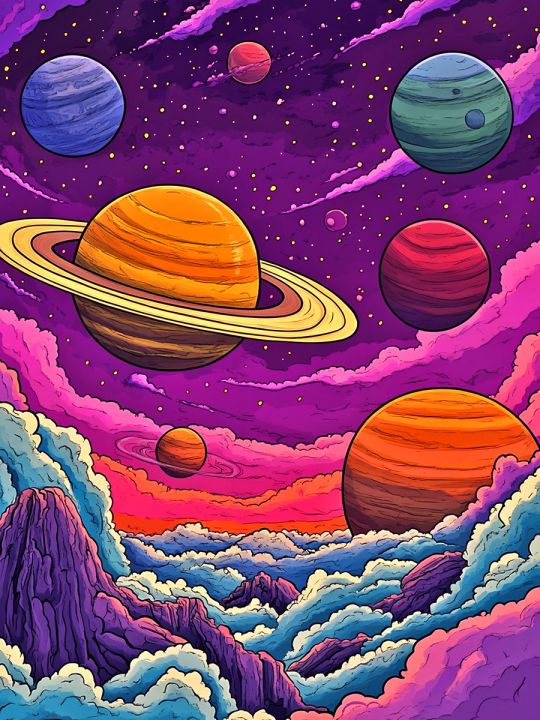 Алмазная мозаика без подрамника «Космический вид» 50x40 см