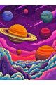 Алмазная мозаика без подрамника «Космический вид» 50x40 см