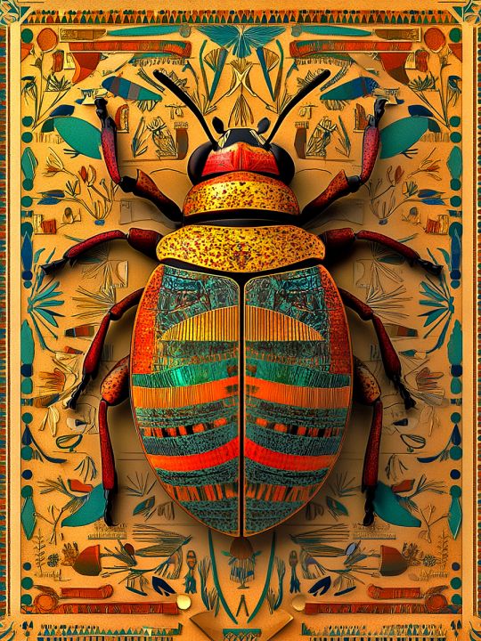 Алмазная мозаика без подрамника «Жук скарабей» 25x20 см