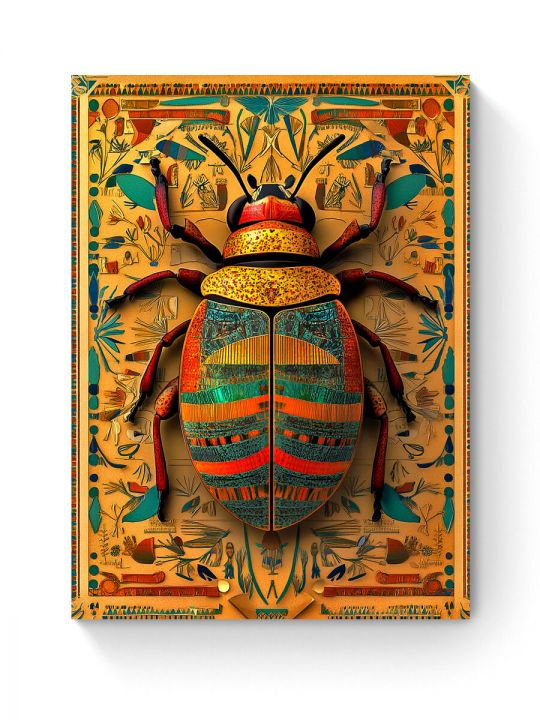 Алмазная мозаика на подрамнике «Жук скарабей» 50x40 см, 50 цветов
