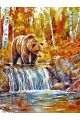 Алмазная мозаика без подрамника «Медведь в лесу» 60x45 см