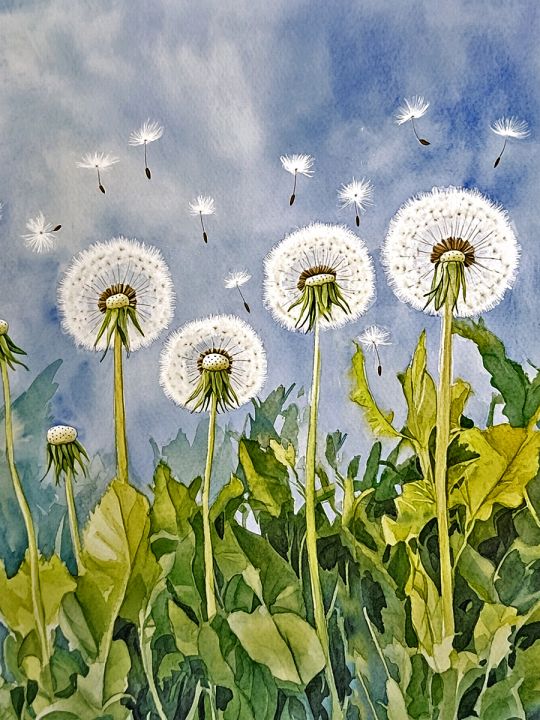 Алмазная мозаика без подрамника «Одуванчики» 70x50 см