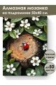 Алмазная мозаика на подрамнике «Божья коровка» 50x40 см, 50 цветов