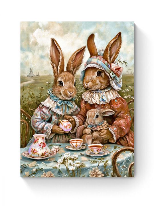 Алмазная мозаика на подрамнике «Семья Тильды» 70x50 см