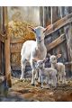 Алмазная мозаика без подрамника «Коза и козлята» 40x30 см