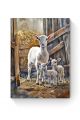 Алмазная мозаика на подрамнике «Коза и козлята» 50x40 см, 50 цветов