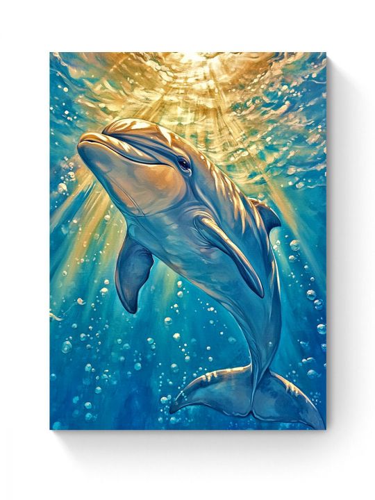 Алмазная мозаика на подрамнике «Дельфин» 50x40 см