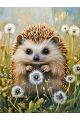 Алмазная мозаика без подрамника «Ежик в траве» 25x20 см