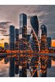 Алмазная мозаика без подрамника «Небоскребы» 130x100 см, 50 цветов