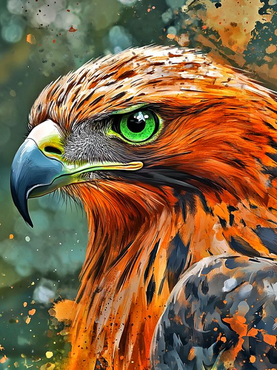 Алмазная мозаика без подрамника «Хищный беркут» 50x40 см
