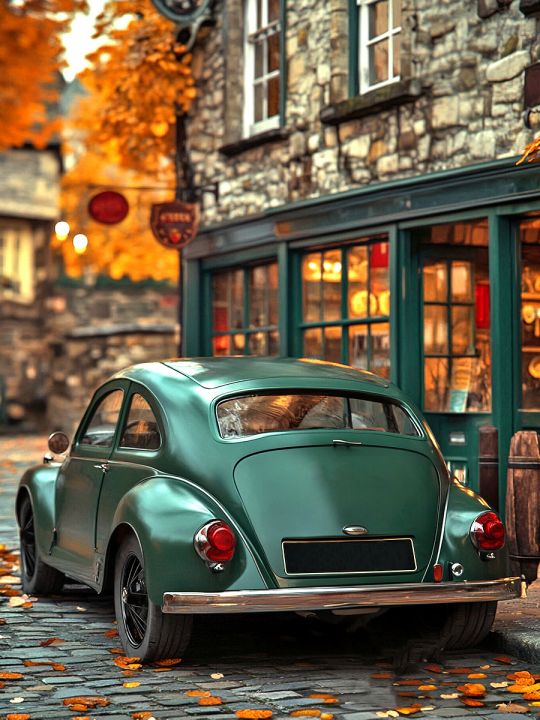 Алмазная мозаика без подрамника «Изумрудное авто» 25x20 см