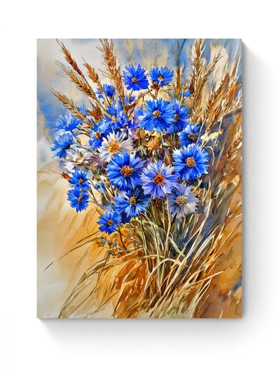 Алмазная мозаика на подрамнике «Полевые цветы» 40x30 см, 50 цветов