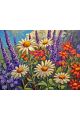 Алмазная мозаика без подрамника «Луговые цветы» 50x40 см