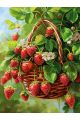 Алмазная мозаика без подрамника «Кашпо клубники» 130x100 см
