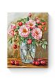 Алмазная мозаика на подрамнике «Цветы шиповника» 50x40 см