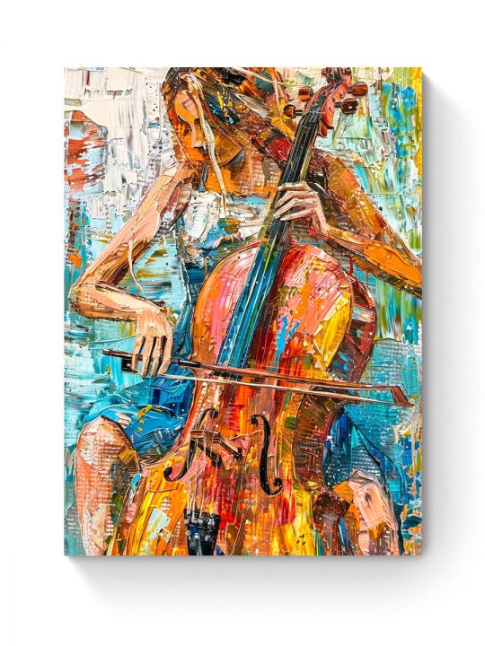 Алмазная мозаика на подрамнике «Виолончелистка» 50x40 см