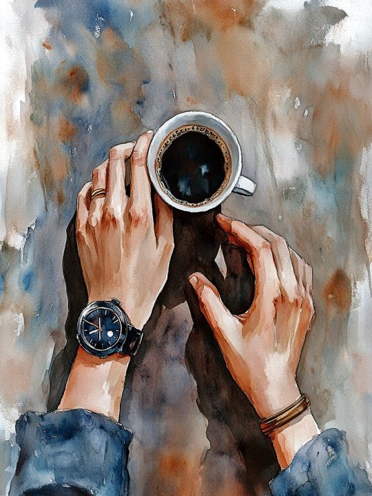 Алмазная мозаика без подрамника «Время для кофе» 50x40 см