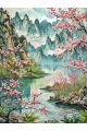 Алмазная мозаика без подрамника «Цветущая сакура» 130x100 см