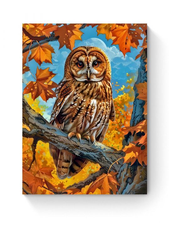 Алмазная мозаика на подрамнике «Совушка» 35x25 см, 50 цветов