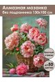 Алмазная мозаика без подрамника «Корзина пионов» 130x100 см