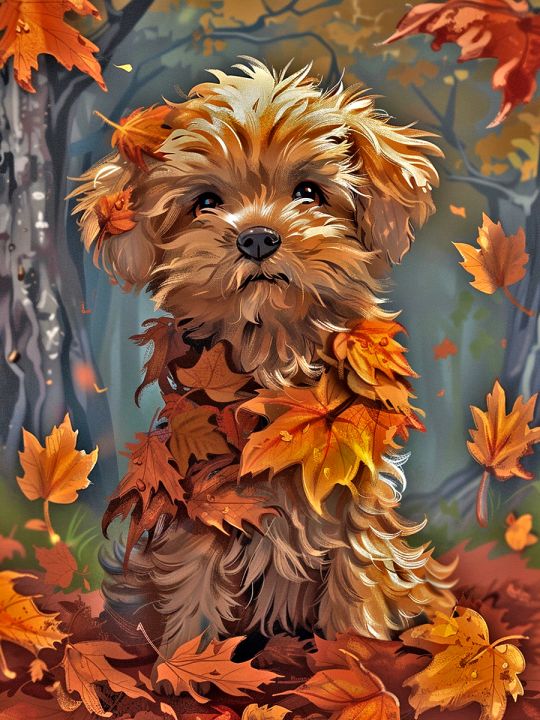 Алмазная мозаика без подрамника «Мальтипу щенок» 25x20 см