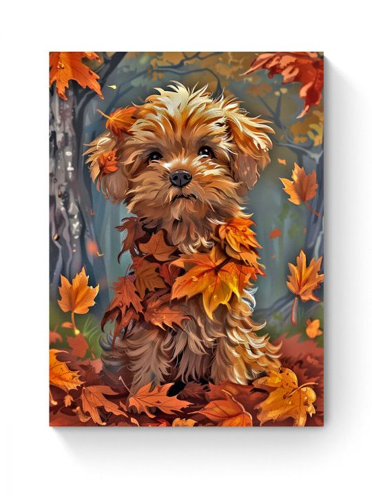 Алмазная мозаика на подрамнике «Мальтипу щенок» 35x25 см, 40 цветов