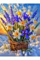 Алмазная мозаика без подрамника «Весенний букет» 25x20 см