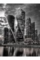 Алмазная мозаика без подрамника «Небоскребы» 130x100 см, 12 цветов