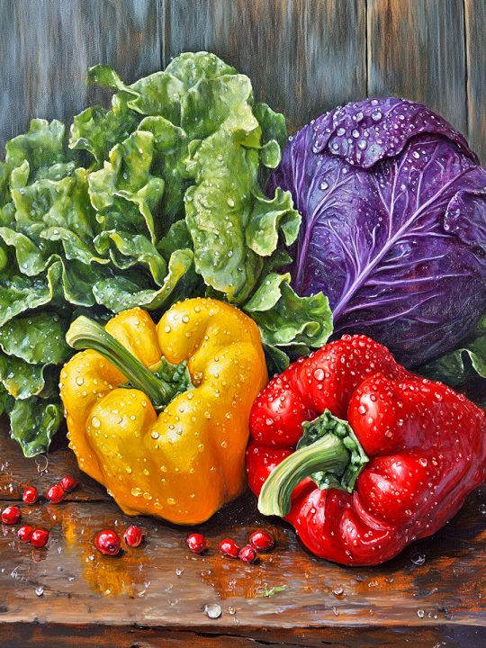 Алмазная мозаика без подрамника «Урожай» 50x40 см, 50 цветов