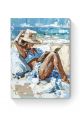 Алмазная мозаика на подрамнике «Девушка у моря» 50x40 см
