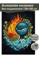 Алмазная мозаика без подрамника «Четыре стихии» 130x100 см