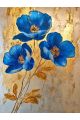 Алмазная мозаика без подрамника «Синие цветы» 50x40 см
