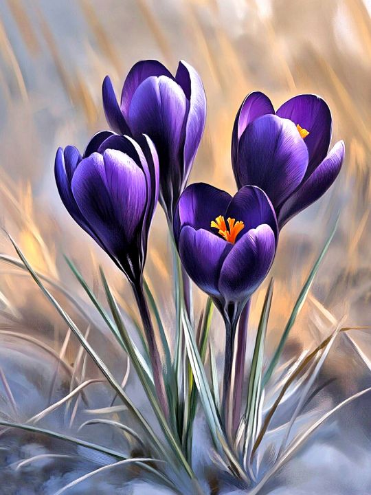 Алмазная мозаика без подрамника «Первоцветы» 25x20 см