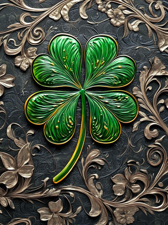 Алмазная мозаика без подрамника «Клевер на удачу» 25x20 см