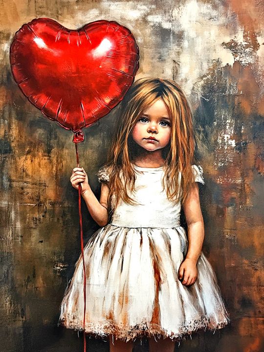 Алмазная мозаика без подрамника «Девочка и шарик» 35x25 см