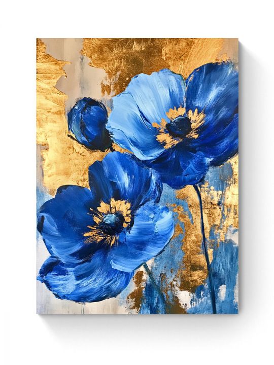 Алмазная мозаика на подрамнике «Синий цветок» 50x40 см