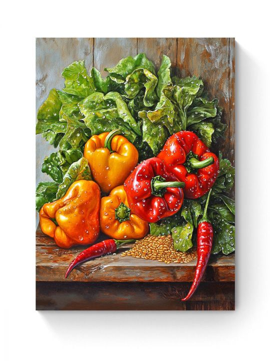 Алмазная мозаика на подрамнике «Спелый перец» 50x40 см